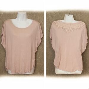 The Limited Crochet Back Flowy Dolman Top